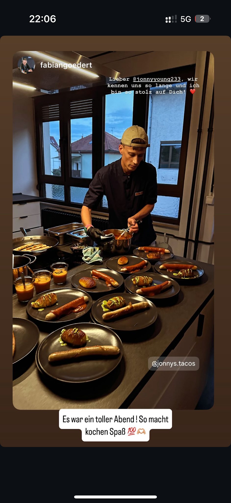 Buffet von Jonny's Tacos für eine Gartenparty